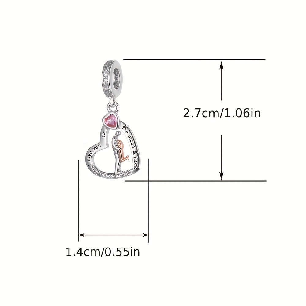 925 Sterling Silver Dad and Daughter Heart Charm